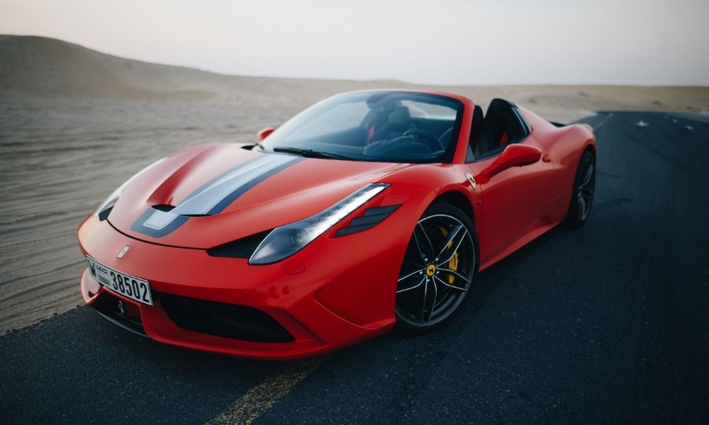 red sports car Dubai
